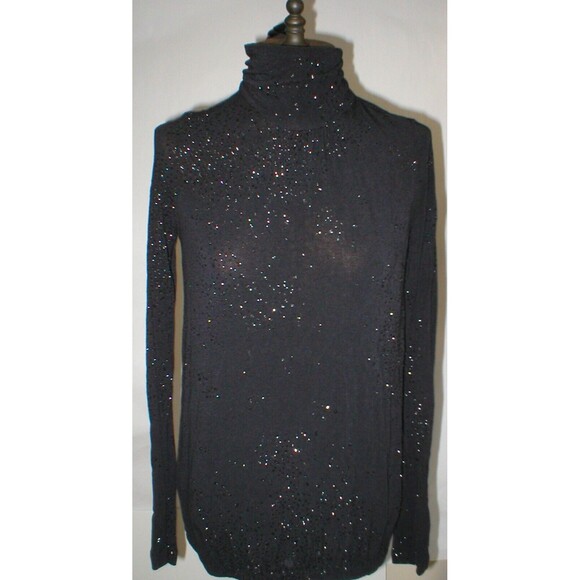 New Womens Designer Italy Adele Fado Embellished Sweater Top NWT 1 XS Wool Black - Picture 1 of 12